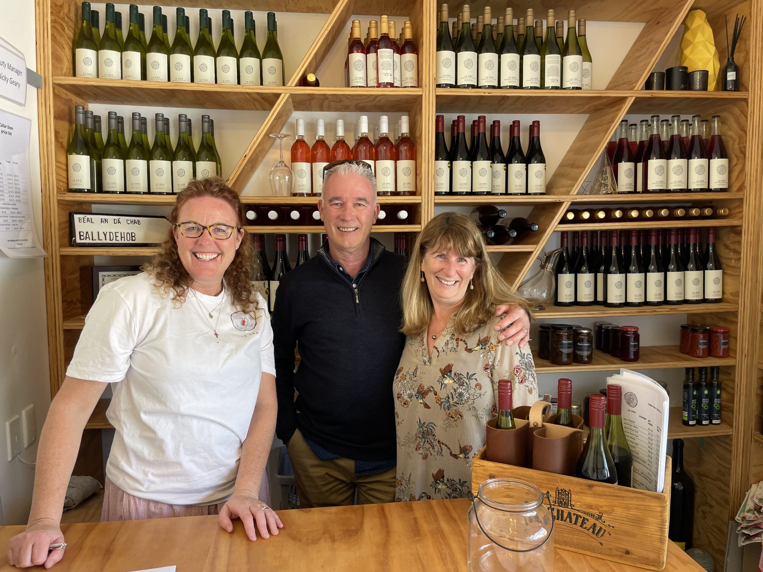 Guests with Nicky Geary at Le Gra Winery